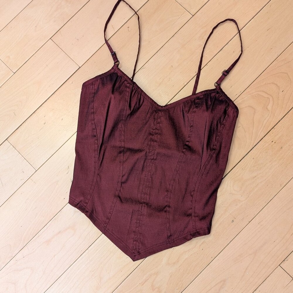 Hot Kiss Iridescent Corset Crop Top Size XS